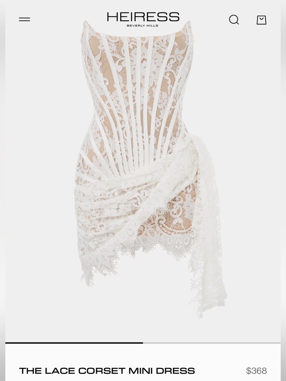 Heiress The Lace Corset Mini Dress - White